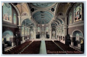 Akron Ohio Postcard Interior St Bernard Church Aerial View 1913 Antique Vintage