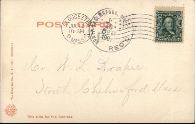 Cape Ann MA Annisquam Lighthouse c1910 Postcard #2