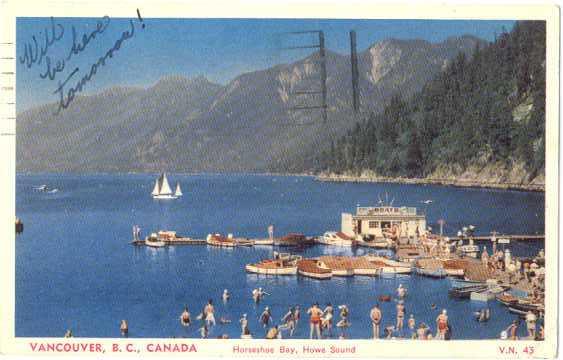 Horseshoe Bay, Howe Sound, Vancouver, British Columbia, BC, Canada 1958? W/B