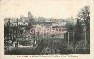 Old Postcard Angouleme Charente view taken on Line Bordeaux Paris Train