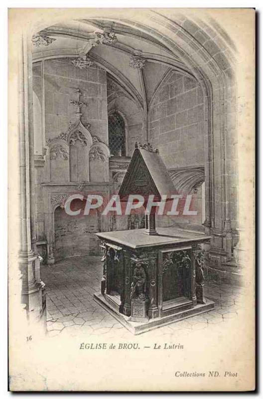 Old Postcard Bourg Eglise de Brou The Lectern