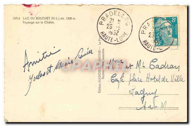 Old Postcard Lac du Bouchet H L Landscape at the Chalet