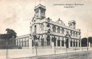 LABORATORIO QUIMICO MUNICIPAL LIMA PERU TO WARWICK ENGLAND POSTCARD 1909