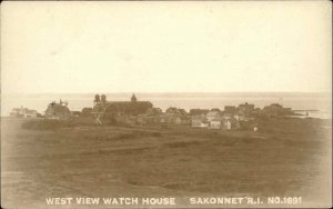 Sakonnet RI West View Watch House c1910 Real Photo Postcard