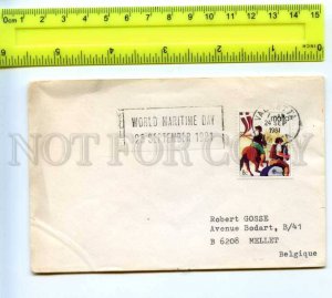 420455 MALTA to BELGIUM 1981 year World Maritime Day real posted COVER