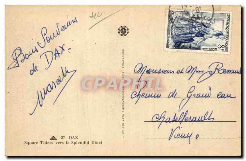 Dax - Square Thiers to Splendid Hotel - Old Postcard