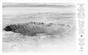 RPPC Meteorite San Francisco Peaks Flagstaff Route 66 Winslow Arizona Postcard