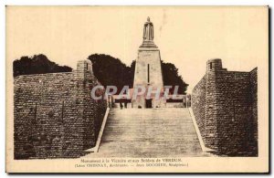 Old Postcard Monument Victory and Verdun Soldiers