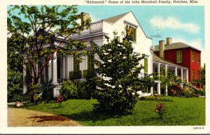Mississippi Natchez Richmond Home Of The John Marshall Family 1946 Curteich