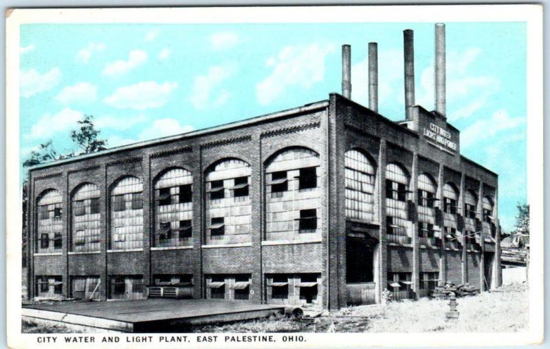 EAST PALESTINE, Ohio  OH    CITY WATER & LIGHT PLANT  ca 1920s-30s Postcard