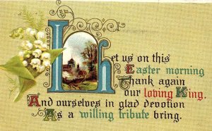 c1910 EASTER GREETINGS JACKSON WISCONSIN RELIGIOUS POEM EARLY POSTCARD P352