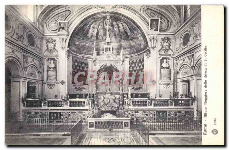 Postcard Old Roma Altare Maggiore della Chiesa di S. Cecilia