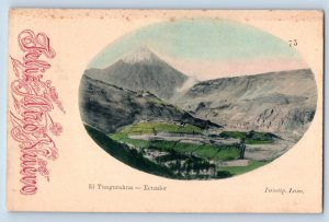 Ecuador Postcard El Tungurahua Stratovolcano in Cordillera Oriental  c1910