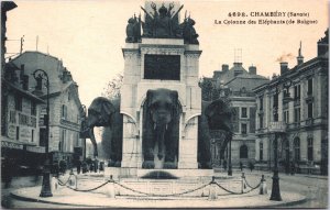 France Chambery Savoie La Colonne des Elephants Vintage Postcard 03.62