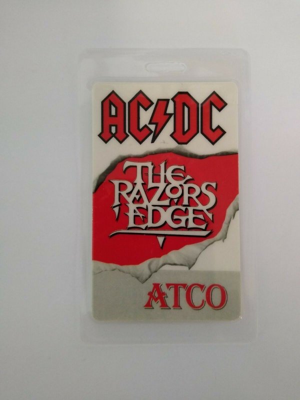 AC/DC Backstage Pass The Razors Edge Atco Laminated Hard Rock Music ...