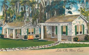 1950s Florida Tallahassee Lake Ella Motor Court Colorpicture Postcard 22-11687