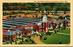 Vtg 1930's Edison Institute and Museum Dearborn Michigan MI Detroit Postcard