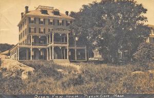 Pigeon Cove MA Ocean View House in 1910 Real Photo Postcard