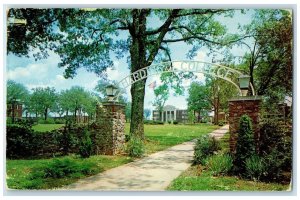 c1960's Harding College Entrance To Campus Searcy AR Posted KWBC Radio Postcard