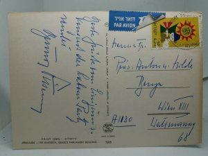 Jerusalem The Knesseth Israels Parliament Building Vintage Postcard Posted 1968