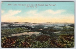 1912 TABLE ROCK SCENE NEAR OAKLAND MARYLAND MOUNTAIN LAKE PARK and DEER PARK MD