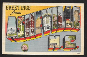 Greetings from Asheville NC Unused c1940s