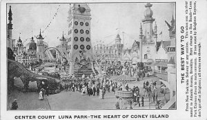 Center Court, Luna Park Coney Island, New York, USA Amusement Park Unused 