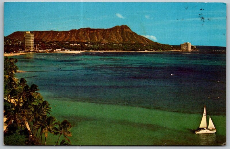 Honolulu Hawaii 1968 Postcard Diamond head