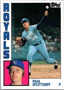 1984 Topps Baseball Card Paul Splittorff Kansas City Royals sk3573