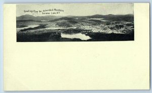 Saranac Lake New York Postcard Greetings Adirondack Mountains 1900 PMC Vintage