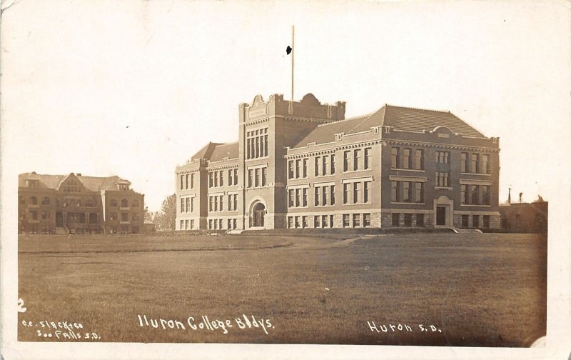 H71/ Huron South Dakota Postcard RPPC c1910 Huron College Buildings 123