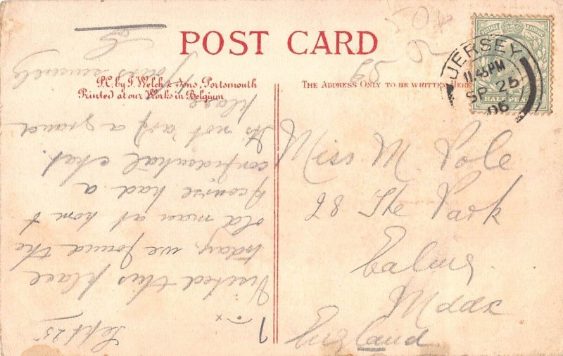 L366 Chanel Islands England 1906 Jersey Devil's Hole Stairs cave postcard