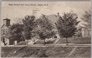 1925 Digby Nova Scotia High School Court House Novelty Mfg Postcard H82