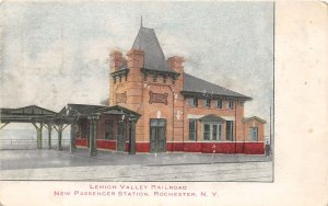 J41/ Rochester New York Postcard c1910 L.V. Railroad Depot Station 209