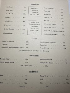 Vintage 50s THE DERBY INN Restaurant Menu Kalamazoo Michigan