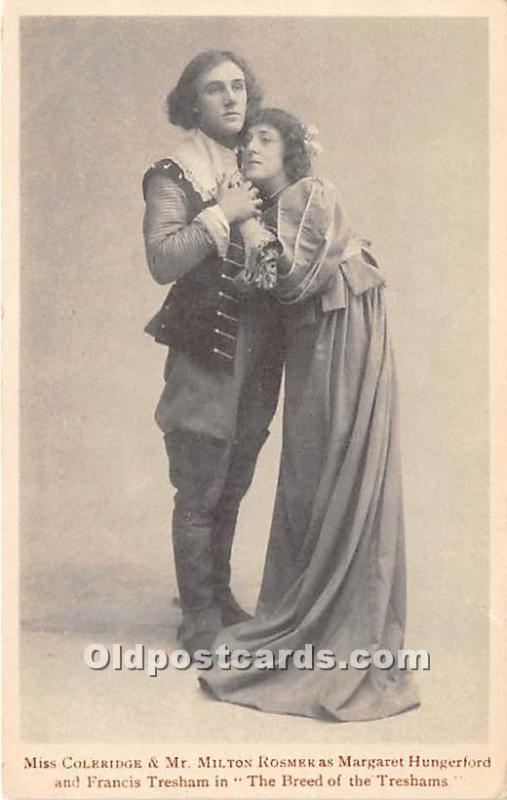 Miss Coleridge & Milton Rosmer as Margaret Hungerford & Francis Tresham Unused 