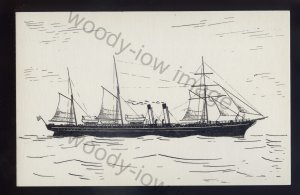 pen085 - Original Pen & Ink Postcard - Australian Ship - Wonga Wonga ,built 1854