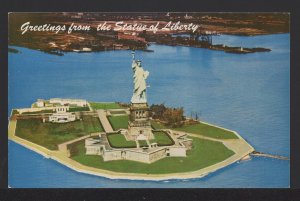 New York City Greetings from the Statue of Liberty Bedloe's Island ~ Chrome