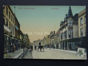 Berkshire NEWBURY North Brook Street c1906 Old Postcard by The Milton Series 