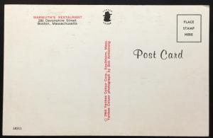 Postcard Unused Warmuth's Restaurant Boston MA LB