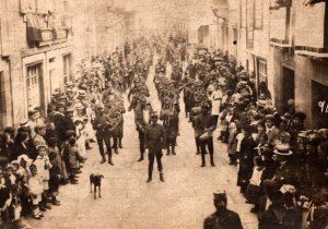 RPPC  Santiago  Chile  July 25th  1916  Military Parade Through Streets Postcard