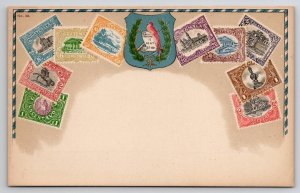 Guatemala Array of Stamps Crest Postcard F28