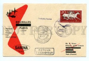 486457 East GDR 1957 first flight Brussels Paris Berlin Lufthansa company