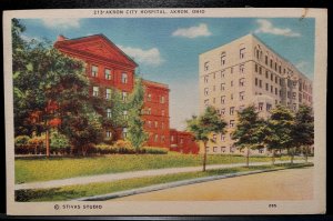 Vintage Postcard 1930-1945 Akron City Hospital, Akron, Ohio (OH)