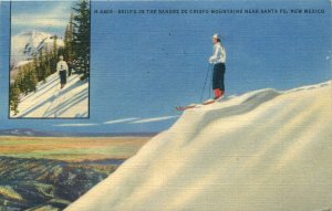 1950 Skiing In The Sangre De Cristo Mountains, Santa Fe NM Fred Harvey Postcard