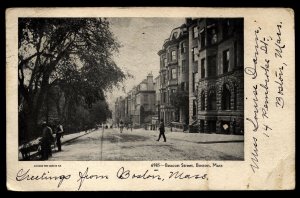 RPPC of Beacon Street, Boston Mass. private card 1906