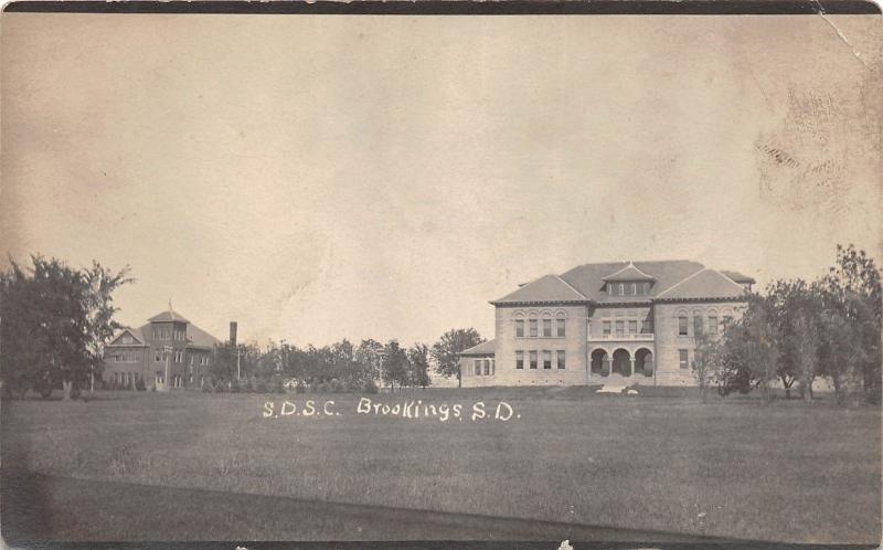 South Dakota SD Real Photo RPPC Postcard c1910 BROOKINGS State College Buildings