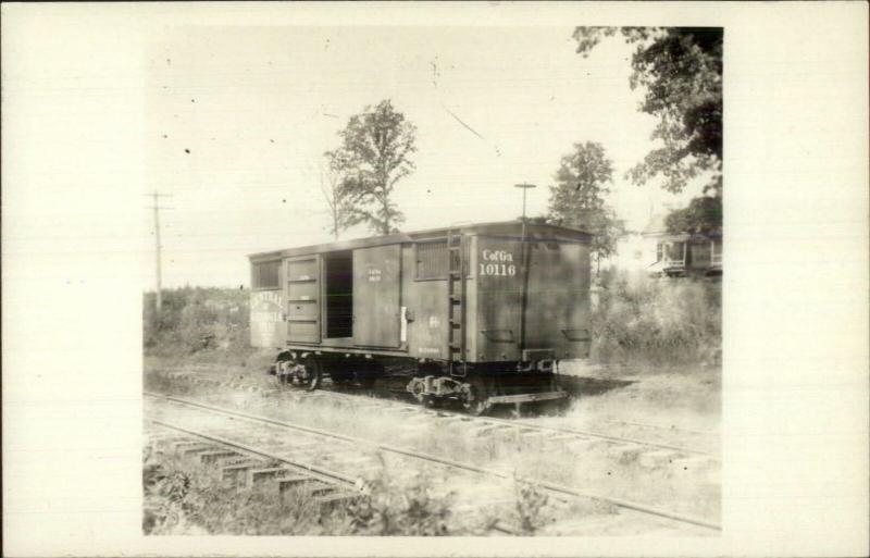 RR Train Car Peachland GA 1897 Written on Back c1940s Real Photo