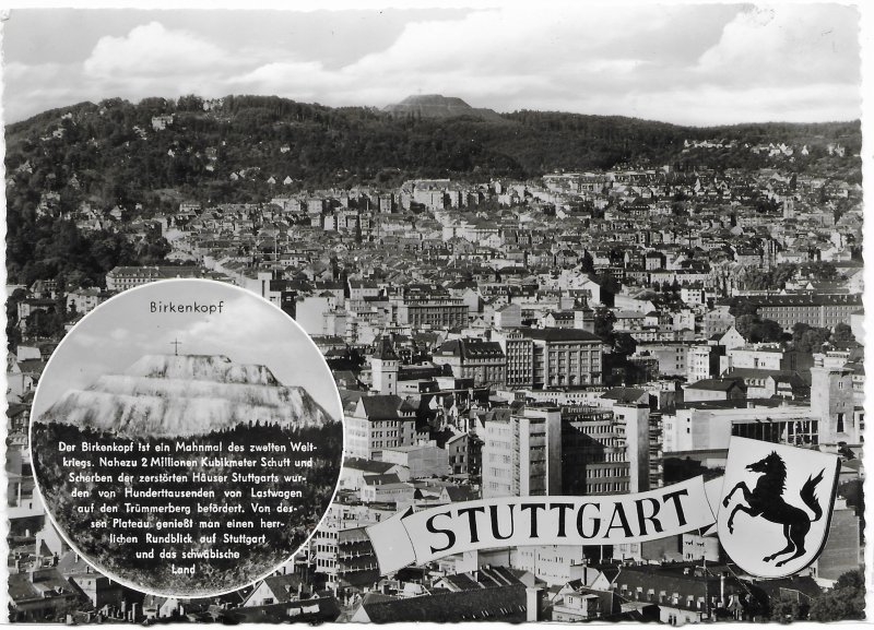 Germany. Stuttgart.  Unused card.  Writing on the back.