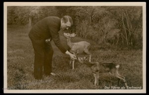 3rd Reich Germany Hitler Deer RPPC Hoffmann Nr374  UNUSED 101066